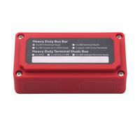 FIGGRITID Bloc de distribution de goujons de barre de bus 200 A avec 4 goujons terminaux M10 (3/8") pour voiture, camping-car, bateau - Rouge