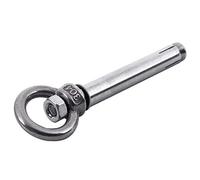 FIGGRITID Lot de 2 boulons à œil d'ancrage en acier inoxydable style brut M6 x 82 mm Argenté