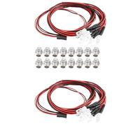 FIGGRITID Lot de 2 phares 8 LED 5 mm - Pièces de rechange - Accessoires LED pour véhicules de voiture Drift 1/10, blanc, rouge et jaune