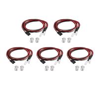 FIGGRITID Lot de 5 phares à 2 LED 5 mm Accessoires pour véhicules de voiture Drift 1/10, bleu