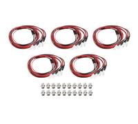 FIGGRITID Lot de 5 phares de rechange 4 LED 5 mm pour véhicules de voiture Drift 1/10, bleu et vert