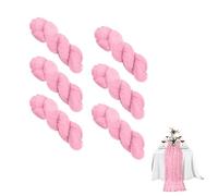 FIGGRITID Lot de 6 chemins de table en étamine, rose, 89 x 304 cm, style bohème pour mariage, fête prénatale, facile à utiliser, facile à installer