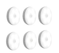 FIGGRITID Lot de 6 lampes LED à détecteur de mouvement rechargeables par USB pour dessous de placard, comptoir, lumière blanche facile à installer et à utiliser