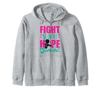 Fight Believe Hope Survive Le Cancer du Sein Black Melanine Sista Sweat à Capuche