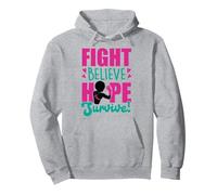 Fight Believe Hope Survive Le Cancer du Sein Black Melanine Sista Sweat à Capuche