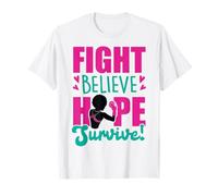 Fight Believe Hope Survive Le Cancer du Sein Black Melanine Sista T-Shirt