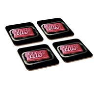 Fight Club Brad Pitt Lot de 4 sous-verres en bois