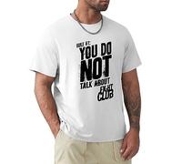 Fight Club Men's T-Shirt First Rule Retro 90S Movie Graphic Printed Sports Tee White L