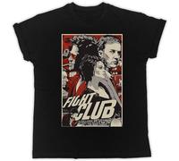Fight Club Movie Poster T-Shirt Mens Tees Unisex Shirt Black L