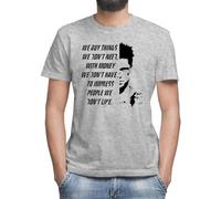 Fight Club Tyler Durden We Buy Things We Dont Need T-shirt classique à col rond et manches courtes pour homme, gris, M