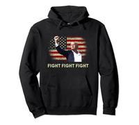 Fight Fight Fight Trump 2024 Drapeau américain Shoot At Rally Sweat à Capuche