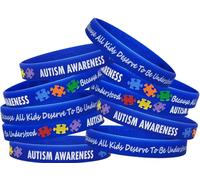 Fight Like a Girl Autism Awareness Month Because Every Kid Deserves to Be Understood Silicone Wristband (10 Pack)