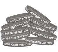 Fight Like a Girl dans la Bataille pour Quelqu'un de I Love Bracelet en Silicone Bracelet 10-Pack (17 Couleurs au Choix), Gris, Unisex
