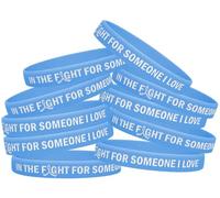 Fight Like a Girl dans la Bataille pour Quelqu'un de I Love Bracelet en Silicone Bracelet 10-Pack (17 Couleurs au Choix), Bleu Clair, Unisex