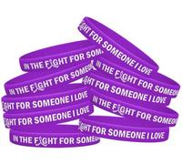Fight Like a Girl dans la Bataille pour Quelqu'un de I Love Bracelet en Silicone Bracelet 10-Pack Plusieurs Choix de Couleur, Violet