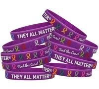 Fight Like a Girl Lot de 10 bracelets en silicone « They All Matter » - Emballage individuel - Mûre