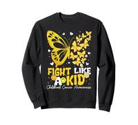 Fight Like Kids Ruban de Sensibilisation au Cancer pour Enfants garçons et Filles Sweatshirt