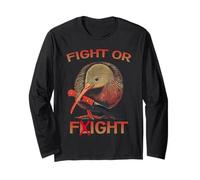 Fight Or Flight Kiwi Oiseau Motif Humour Ratite de Manche Longue