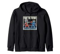 Fight The Future Piston Vs Battery Boxing Match Car Humour Sweat à Capuche