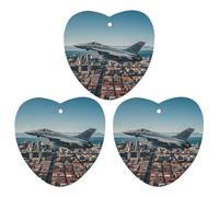 Fighter Jets Fly over Cities Lot de 3 désodorisants à suspendre pour voiture, maison, bureau, style blanc