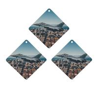 Fighter Jets Fly over Cities Lot de 3 désodorisants à suspendre pour voiture, maison, bureau, style blanc