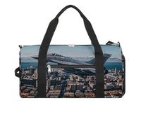 Fighter Jets Fly Over Cities Sac de sport imperméable pour homme et femme Grand sac de sport pour voyage et entraînement