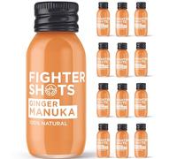 Fighter Shots Gingembre + Miel de Manuka (12x60ml) | Pour la digestion | Renforce l'immunité | 100% Naturel | Sans conservateurs | Shot frais et ardent au miel de Manuka et au gingembre
