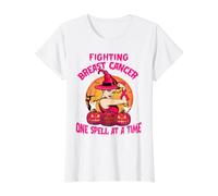 Fighting Breast Cancer One Spell At A Time Witches Wear Pink T-Shirt Graphique avec Valeur
