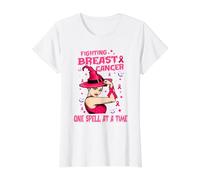 Fighting Breast Cancer One Spell At A Time Witches Wear Pink T-Shirt Graphique avec Valeur