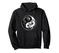 Fighting Dragons Yin Yang Vintage Anime Japonais Art Rétro Sweat à Capuche