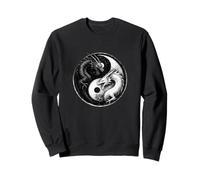 Fighting Dragons Yin Yang Vintage Anime Japonais Art Rétro Sweatshirt