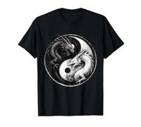 Fighting Dragons Yin Yang Vintage Anime Japonais Art Rétro T-Shirt