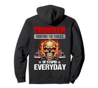 Fighting The Forces Trucker Apparel - Skull Trucker (à l'arrière) Sweat à Capuche