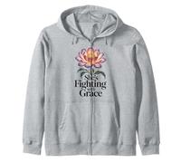 Fighting with Grace Cadeau de Sensibilisation au Cancer du Sein pour Femme Sweat à Capuche
