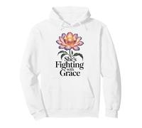 Fighting with Grace Cadeau de Sensibilisation au Cancer du Sein pour Femme Sweat à Capuche