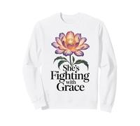 Fighting with Grace Cadeau de Sensibilisation au Cancer du Sein pour Femme Sweatshirt