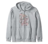 Fighting with Grace Cadeaux de Soins Contre Le Cancer du Sein Sweat à Capuche