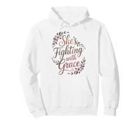 Fighting with Grace Cadeaux de Soins Contre Le Cancer du Sein Sweat à Capuche