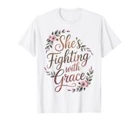 Fighting with Grace Cadeaux de Soins Contre Le Cancer du Sein T-Shirt