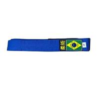 FIGHTINGFILMS Ceinture JJB - Ceinture Bleue de Jiu Jitsu Brésilien - 100% Coton Résistant et Rigide - Tailles A0-A5 - Entraînement et Compétition (A0)