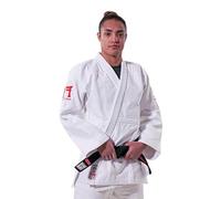 FIGHTINGFILMS Kimono Judo Superstar 650g - kimono compétition approuvé IJF - Haute Qualité Coton/Polyester - Coupe Ajustée et Résistante - Tailles 145 à 180 cm