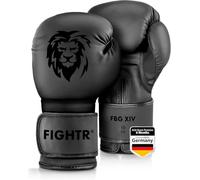 FIGHTR Gants de Boxe de qualité supérieure - Stabilité et Force de Frappe idéales - Gants de Boxe pour MMA, Muay Thai, Kickboxing et Arts Martiaux - avec Sac de Transport (All Black, 08 oz)