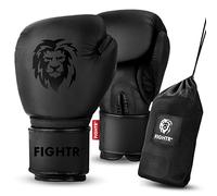 FIGHTR® Gants de Boxe Professionnels en Cuir véritable | Hommes et Femmes | pour la Boxe, Le MMA, Le Muay Thai, Le Kickboxing et Les Arts Martiaux 10 12 14 16 oz | Sac de Transport Inclus