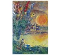 FIGMAN Célèbre Marc Chagall Affiche Et Impressions Art Mur Peinture sur Toile Pour Home Office Wall Decor 50x70cmx1 Sans Cadre