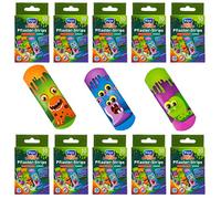 FIGO Lot de 100 pansements pour enfants - différents motifs - 10 paquets + 1 bloc-notes