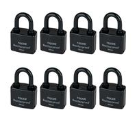 FIGODE® Cadenas étanches pour l'extérieur, serrures en acier laminé très résistant, grandes serrures robustes, 5,6 cm de large, 8 serrures identiques, anse standard
