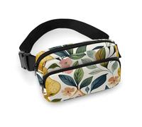 Figs And Pears Sac banane tendance avec sangle réglable pour entraînement en plein air cyclisme Unisexe Blanc 20 x 13 cm, blanc, 20x13cm, Sac banane