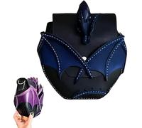 Figskey Sac à bandoulière Dragon Embrace en cuir naturel, sac en cuir dragon fait main, grand sac à main à bandoulière fantaisie unique pour femme, Noir , 18cm