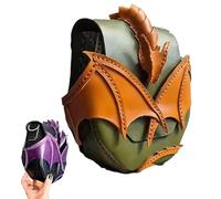 Figskey Sac à bandoulière Dragon Embrace en cuir naturel, sac en cuir dragon fait main, grand sac à main à bandoulière fantaisie unique pour femme, Vert, 18cm