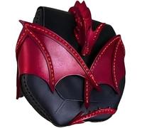 Figskey Sac à bandoulière Dragon Embrace en cuir naturel, sac en cuir dragon fait main, grand sac à main à bandoulière fantaisie unique pour femme, Rouge, 18cm